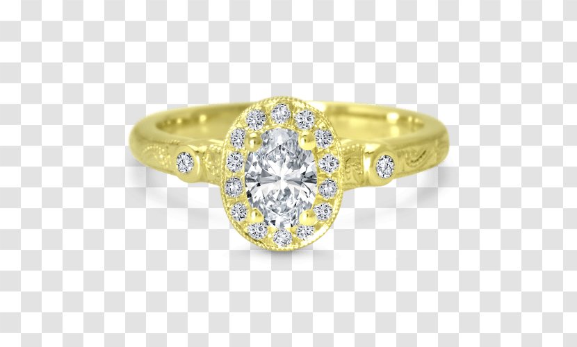Engagement Ring Cubic Zirconia Solitaire Wedding - Yellow Transparent PNG