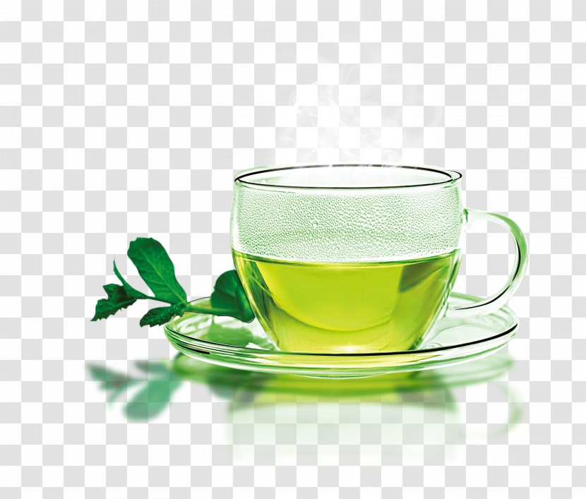 Green Tea Coffee Longjing Teacup - A Cup Of Hot Transparent PNG
