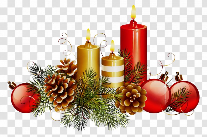 Christmas And New Year Background - Pine - Evergreen Candle Holder Transparent PNG