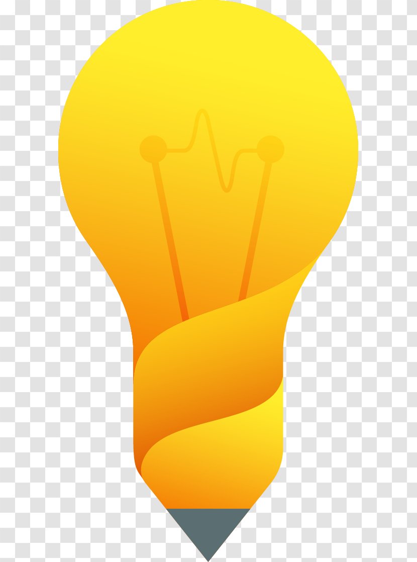 Incandescent Light Bulb Lamp - Painted Yellow Pattern Transparent PNG