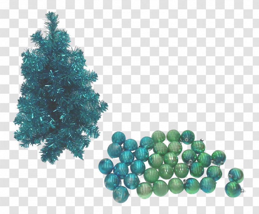 Fir Christmas Ornament Spruce Turquoise Tree - Blue - Tinsel Transparent PNG