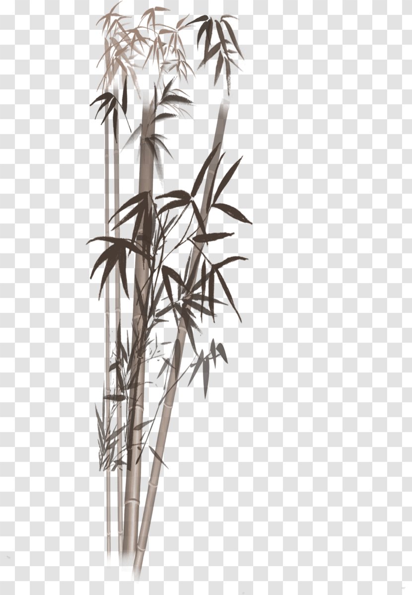 Ink Wash Painting Inkstick Bamboo Image - Plant Transparent PNG