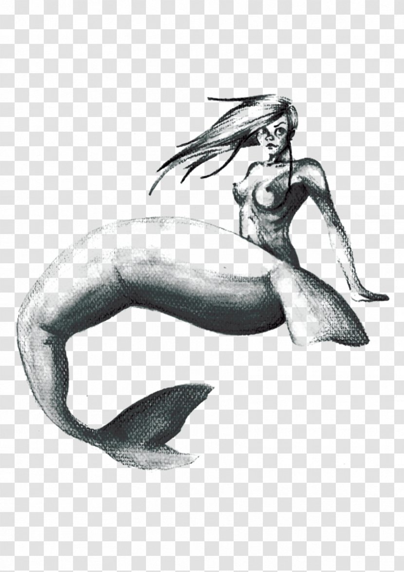 Mermaid Glorantha Bestiary Game Sketch - Monochrome Photography Transparent PNG