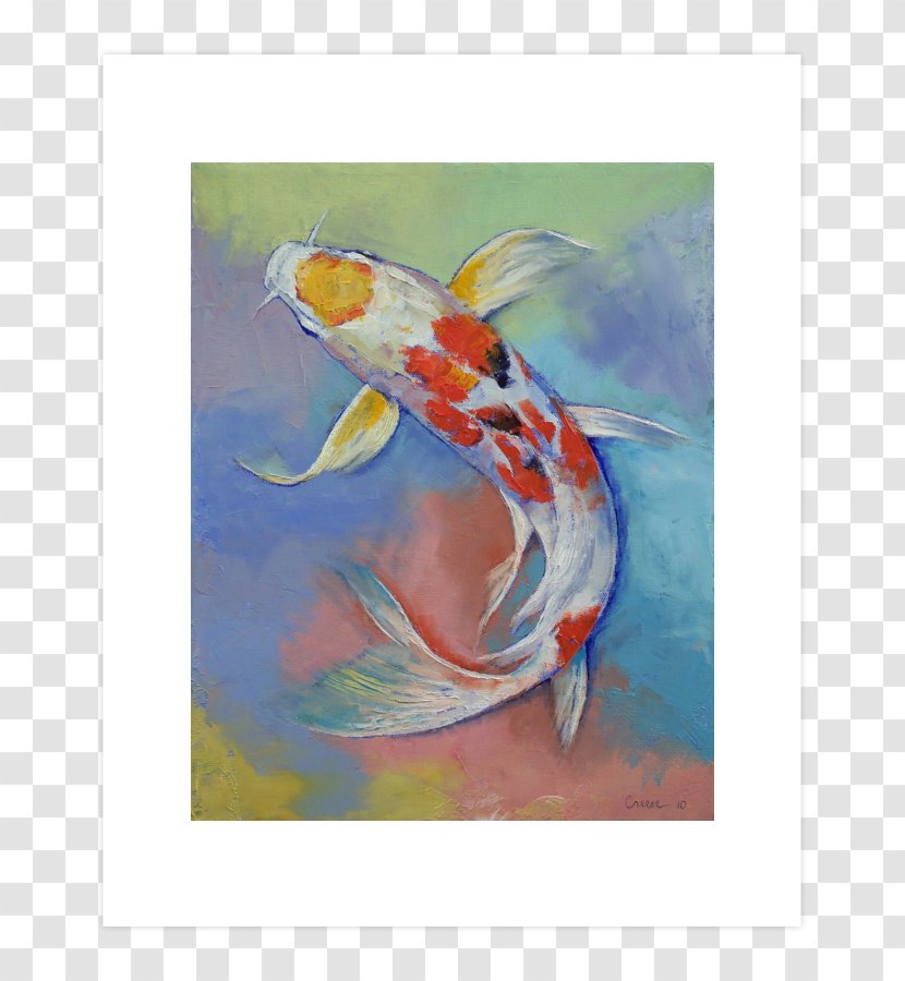 Butterfly Koi Watercolor Painting Canvas - Paint Transparent PNG
