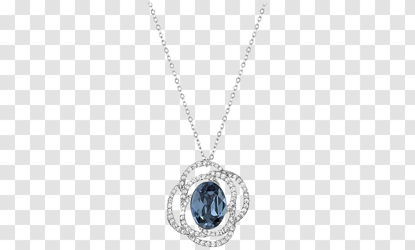 Locket Necklace Bling-bling Chain Jewellery - Pattern - Swarovski Jewelry Women Blue Transparent PNG