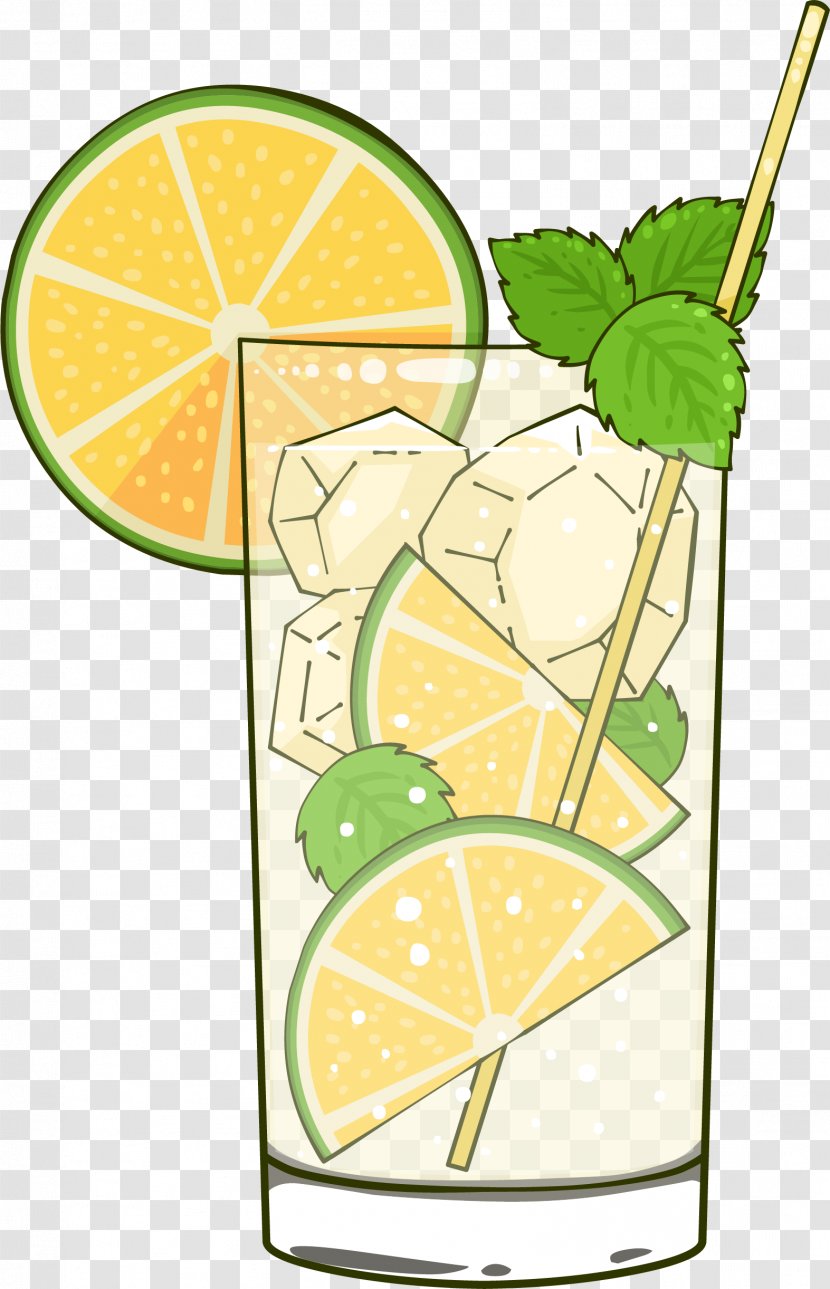 Mojito Juice Caipirinha Soft Drink Lime - Summer Refreshing Lemon Transparent PNG