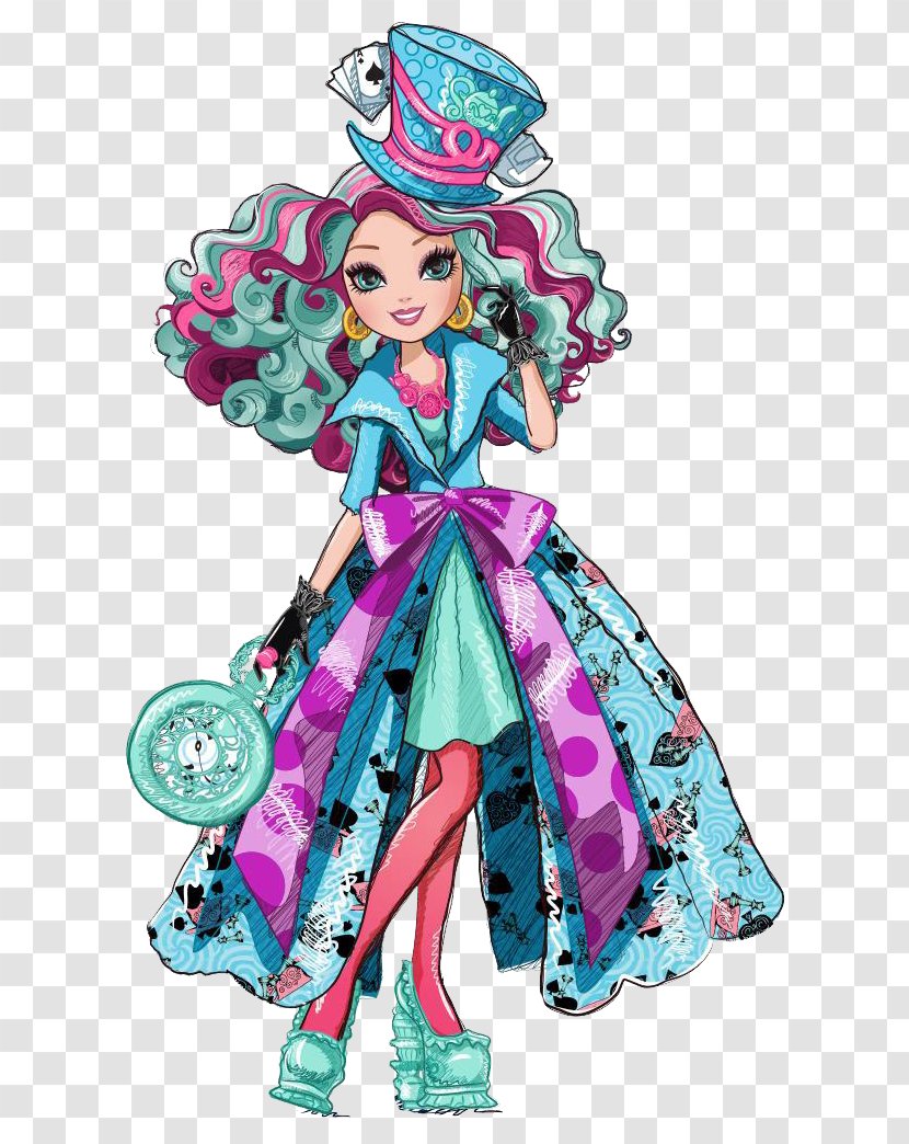 Mad Hatter Alice's Adventures In Wonderland Ever After High Way Too Madeline Doll Queen - Snow White Transparent PNG