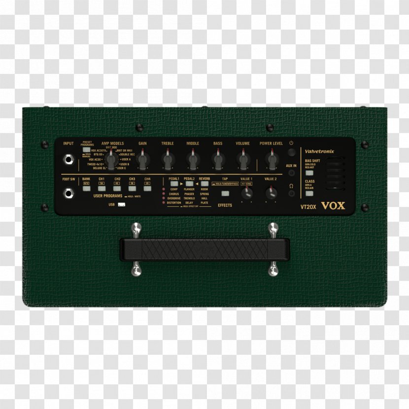 Guitar Amplifier Vox VT20X VOX Amplification Ltd. VT40X British Racing Green - Modeling - Circuit Component Transparent PNG