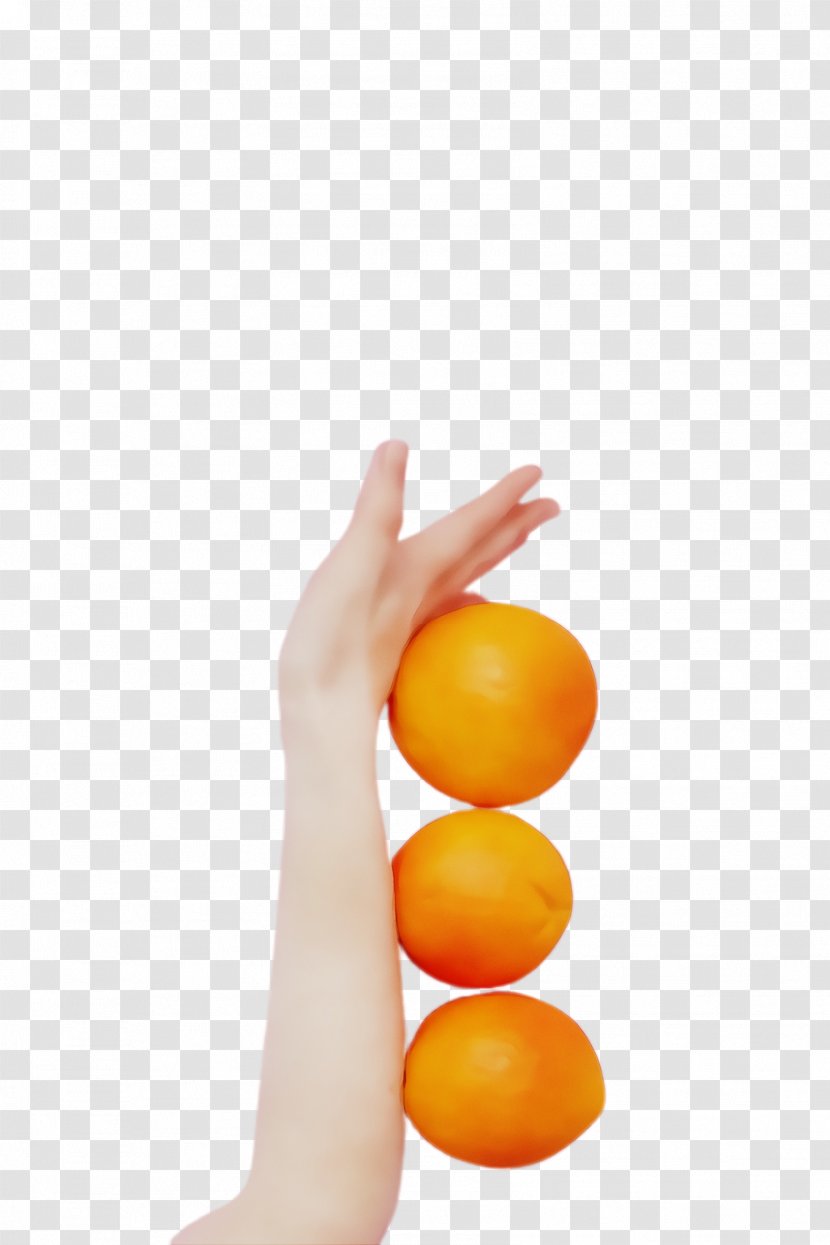 Orange - Watercolor - Lacrosse Ball Finger Transparent PNG