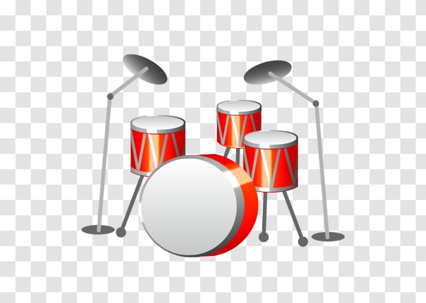 Drums Percussion Musical Instrument Illustration - Cartoon - Red Drum Transparent PNG