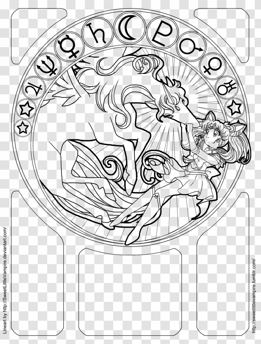 Line Art Coloring Book Black And White Drawing Sailor Moon - Tree Transparent PNG