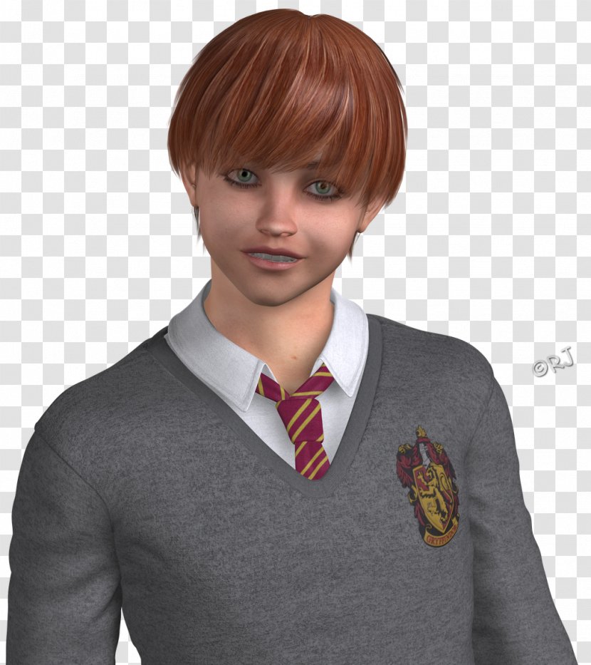 Brown Hair Coloring Necktie Wig - Herry Potter Transparent PNG