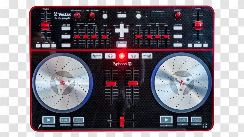 DJ Controller Vestax Typhoon Virtual Mixer - Watercolor - Musical Instruments Transparent PNG