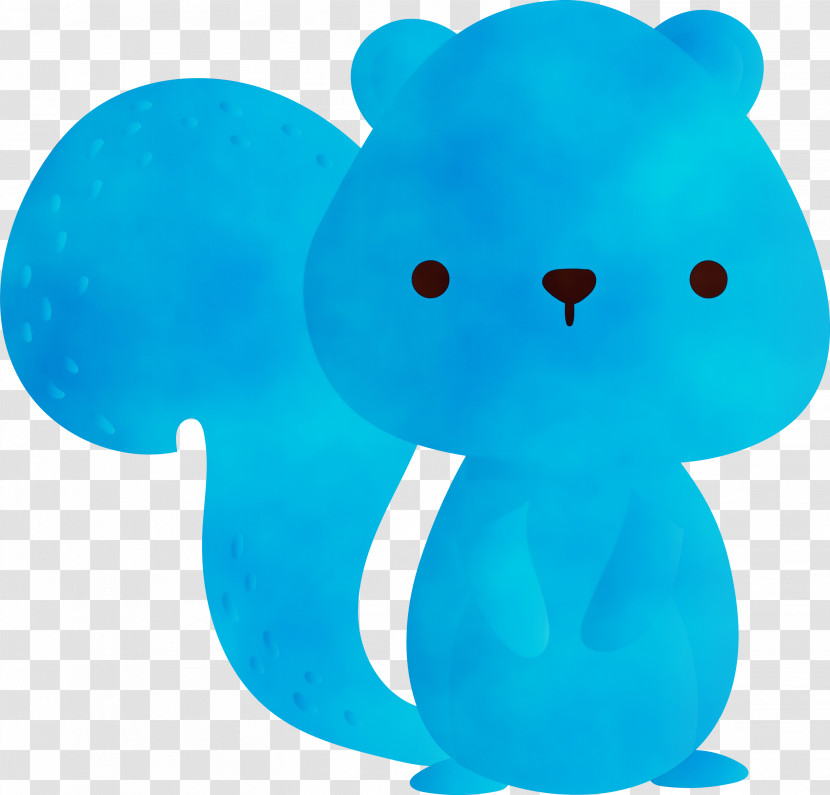 Blue Turquoise Animal Figure Bear Toy Transparent PNG