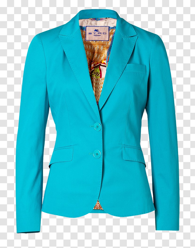 Jacket Blazer Zipper Turquoise Overcoat Transparent PNG