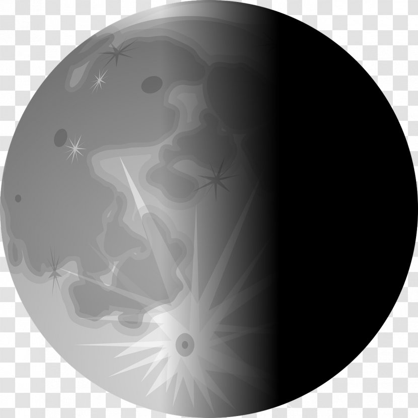 Moon Lunar Phase Download Clip Art - Black And White Transparent PNG