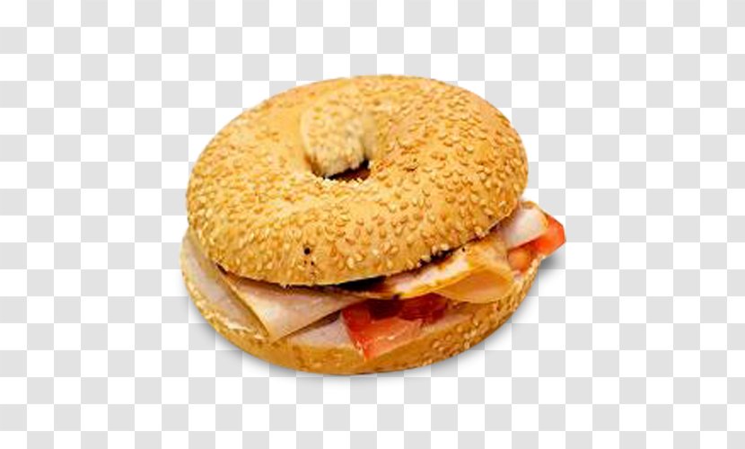 Breakfast Sandwich Ham And Cheese Fast Food Bocadillo Bagel - Cream Transparent PNG