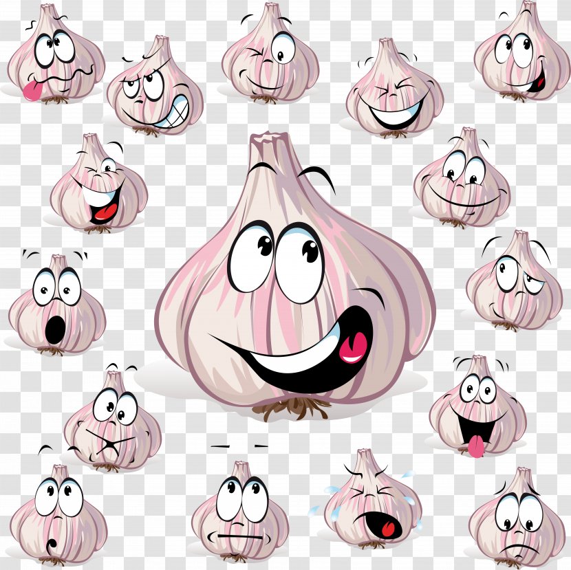Garlic Royalty-free Clip Art - Drawing - Cute Cartoon Vegetables Expression Vector Material Transparent PNG