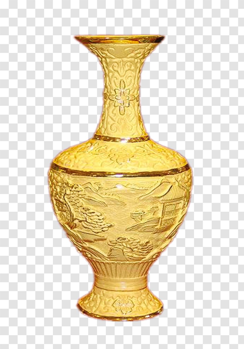 Vase - Gold Transparent PNG