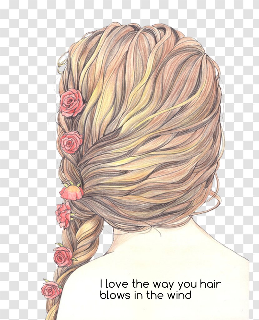 Drawing Braid Hair Female Sketch - Cartoon Transparent PNG