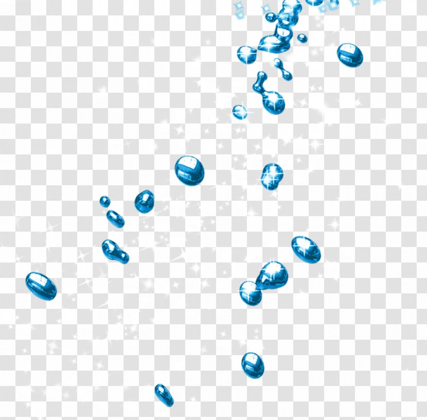 Light - Blue - Water Droplets Floating Elements Transparent PNG
