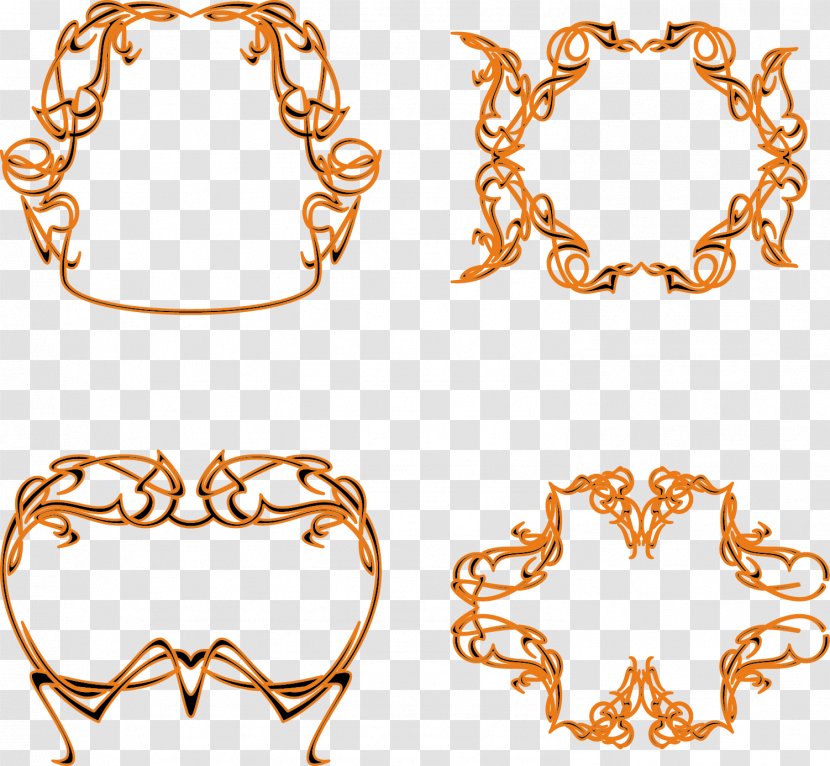 Photography Euclidean Vector Clip Art - Orange - Chinese Classical Golden Frame Transparent PNG