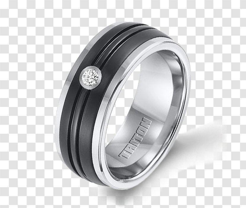 Wedding Ring Silver Tungsten Carbide Transparent PNG