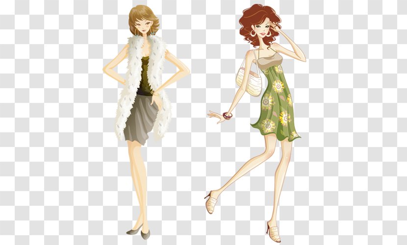 Fashion Illustration Clip Art - Cartoon - Model Transparent PNG