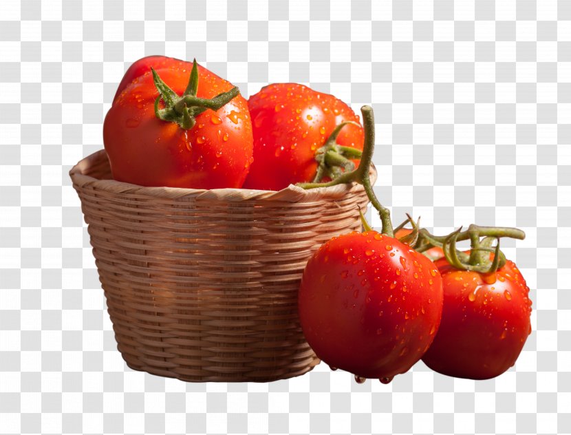 Cherry Tomato Vegetarian Cuisine Vegetable Food Supermarket - Basket - Bamboo Of Tomatoes Transparent PNG