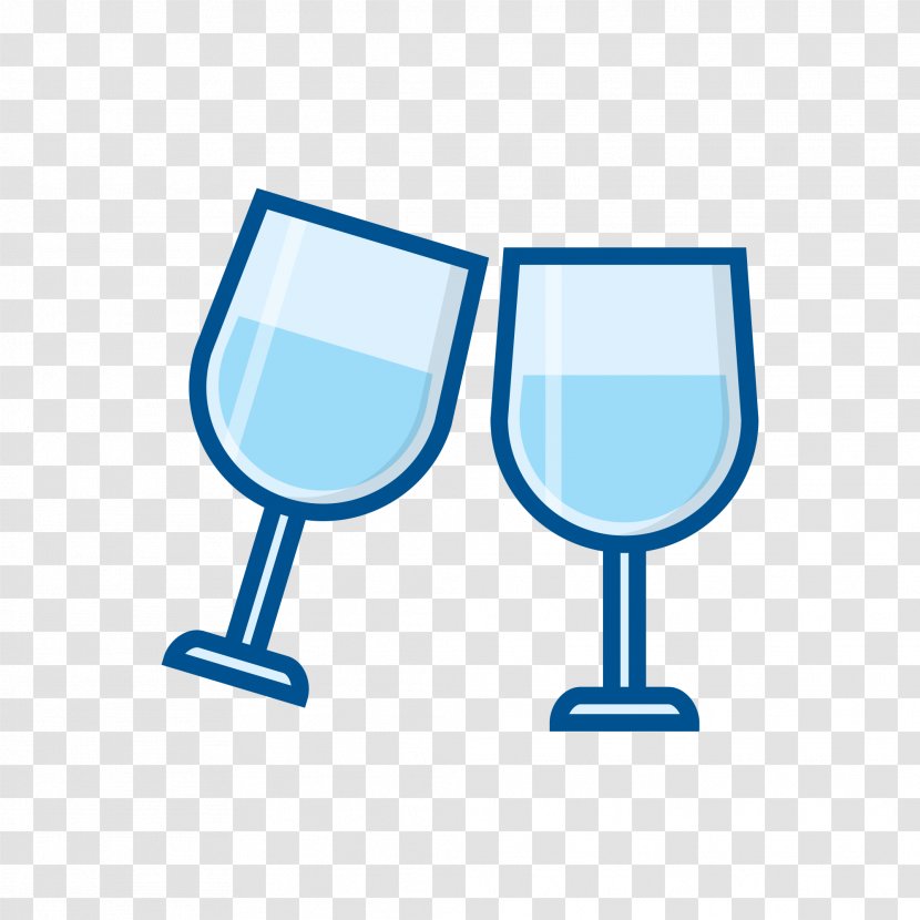 Wine Glass Cup Stemware - Blue - Goblet Transparent PNG