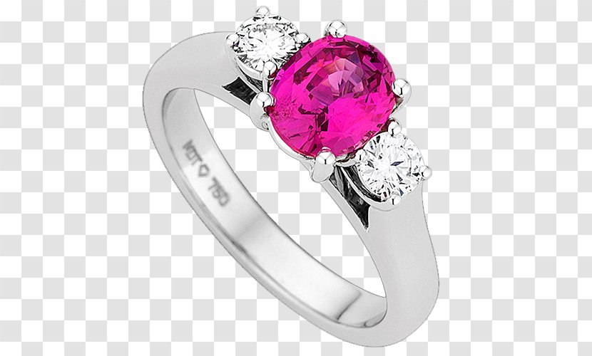 Ruby Engagement Ring Sapphire Wedding - Pink Transparent PNG