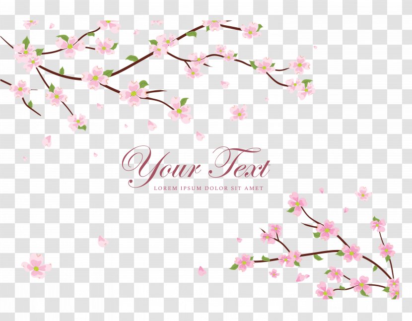 Pink Flowers Blossom Petal Branch - Dogwood - Painted Plum Transparent PNG