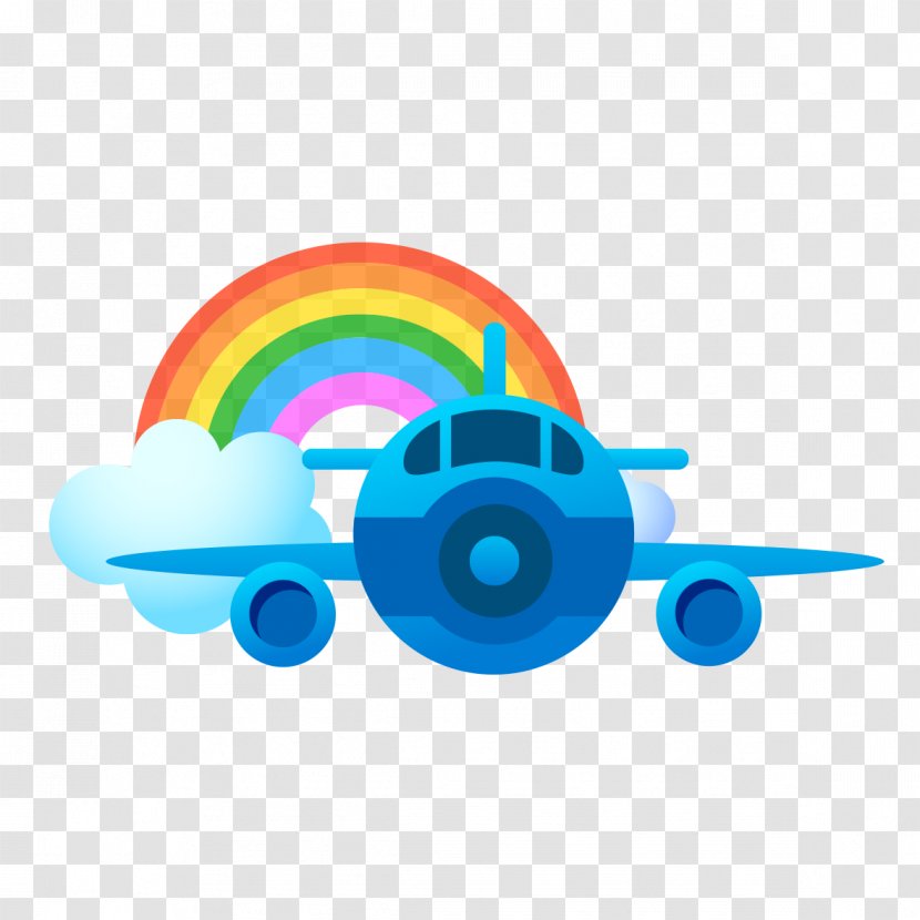 Airplane Aircraft Clip Art - Rainbow Model Transparent PNG