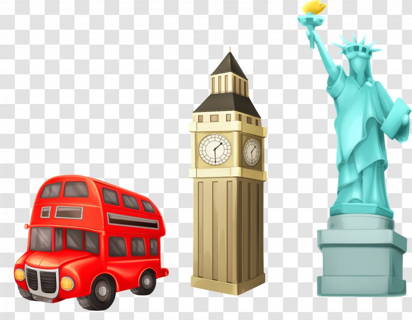 Statue Of Liberty Stock Illustration - Royaltyfree - Vector Cartoon Travel United Kingdom Big Ben Transparent PNG