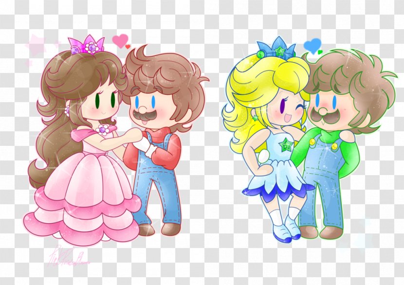 Luigi Super Mario All-Stars Princess Peach Daisy - Watercolor Transparent PNG
