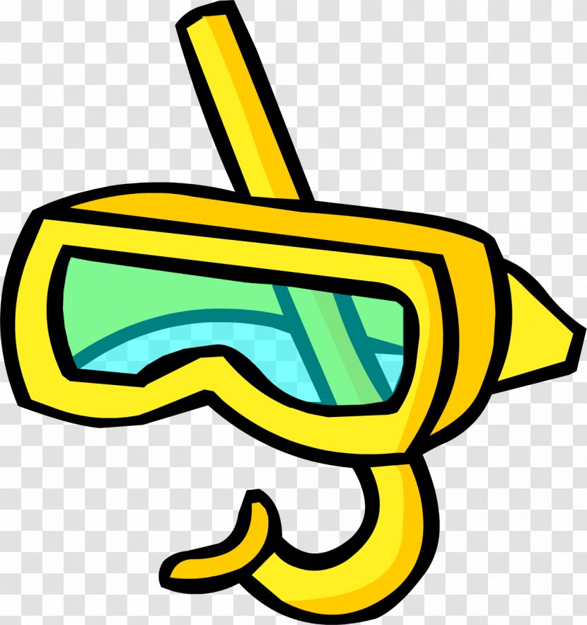 Club Penguin Diving & Snorkeling Masks Clip Art - Yellow - Flippers Transparent PNG