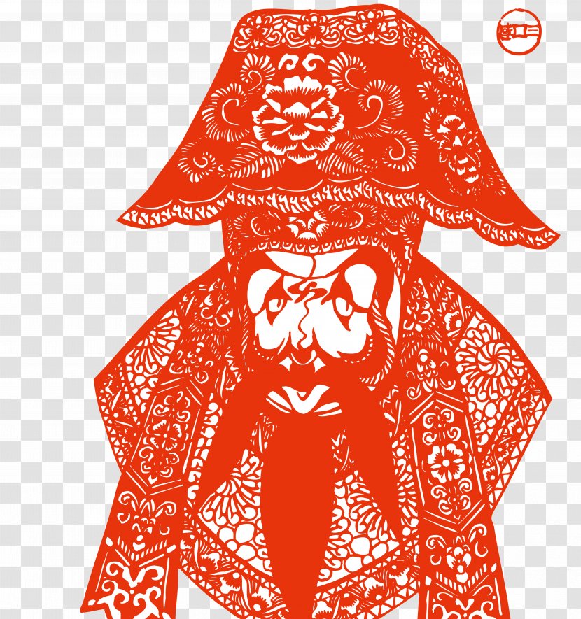 Chinese Paper Cutting Peking Opera Art Illustration - Costume Design - Facebook Transparent PNG