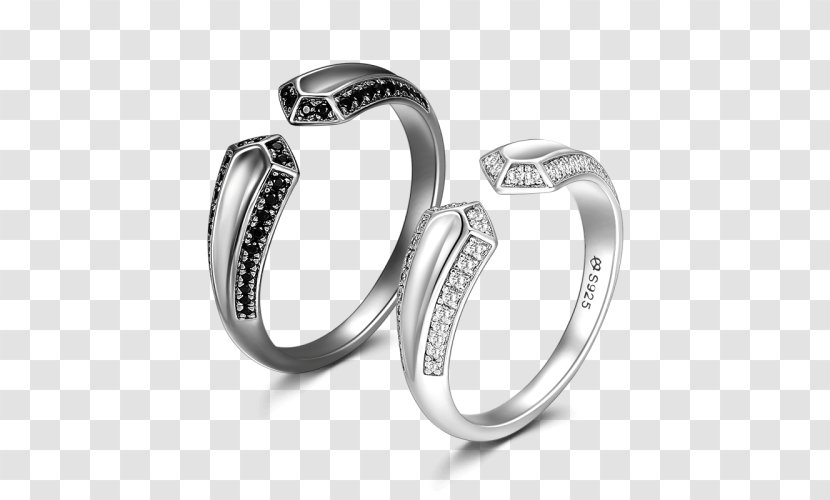 Wedding Ring Jewellery Silver Bracelet - Couple Rings Transparent PNG