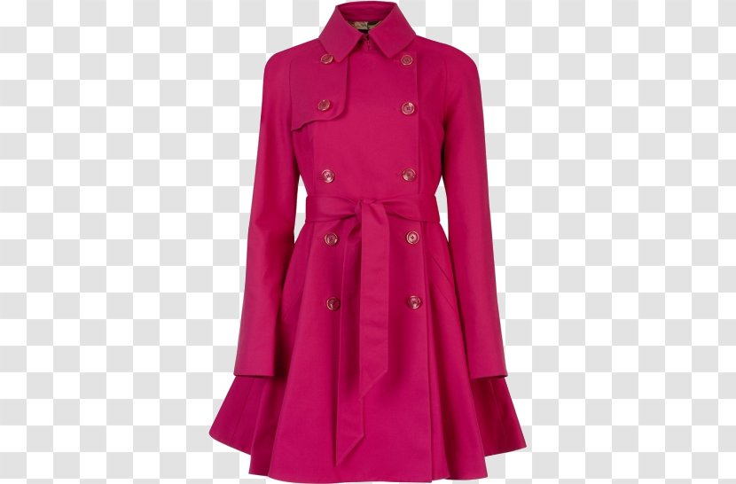Trench Coat Clothing Jacket Skirt - Magenta Transparent PNG