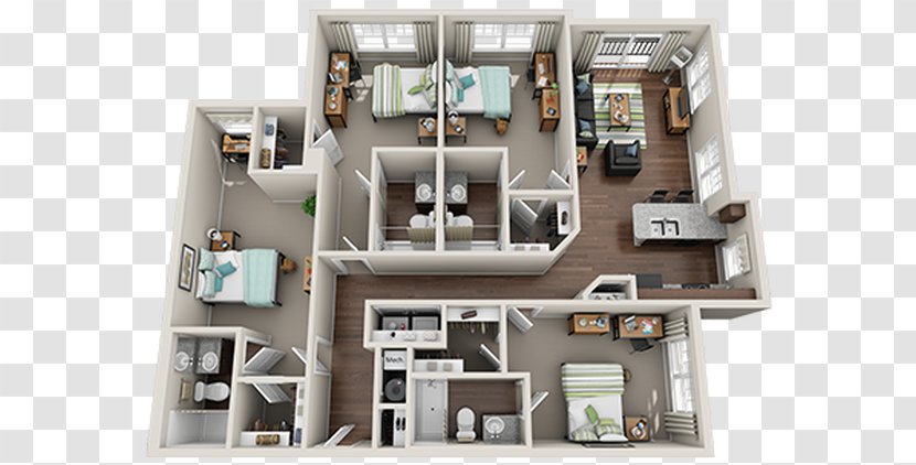Statesboro Floor Plan House Apartment Seasons At Pebble Creek - University Dormitory Transparent PNG