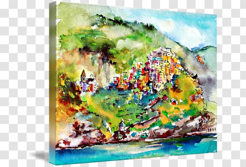 Riomaggiore Watercolor Painting Corniglia Paper Transparent PNG