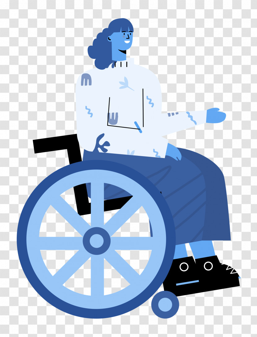 Sitting On Wheelchair Woman Lady Transparent PNG