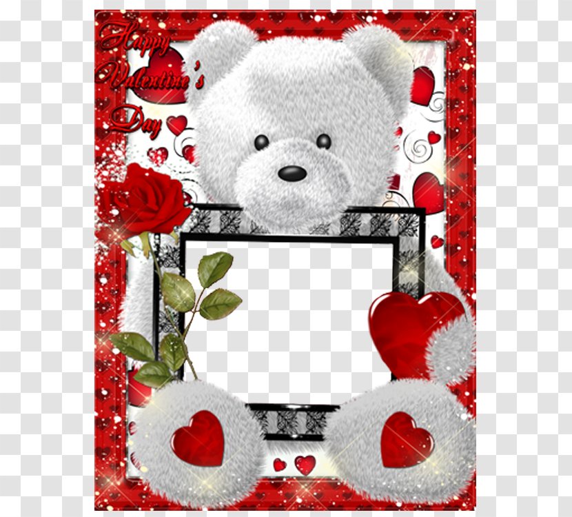 Picture Frame Photomontage - Watercolor - Love Bear Flower Electronic Transparent PNG
