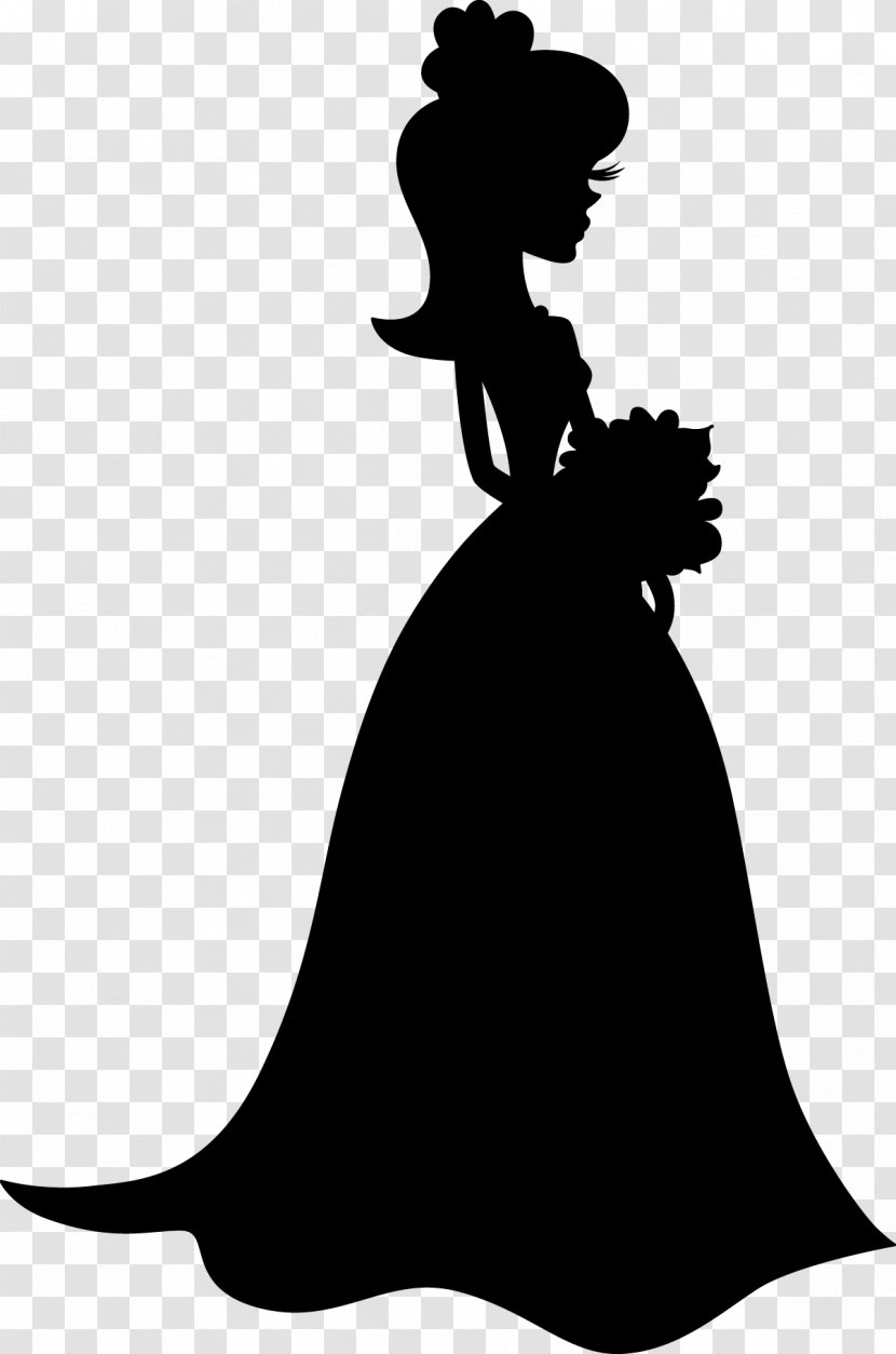 Clip Art Dress Silhouette Woman Evening Gown - Blackandwhite Transparent PNG
