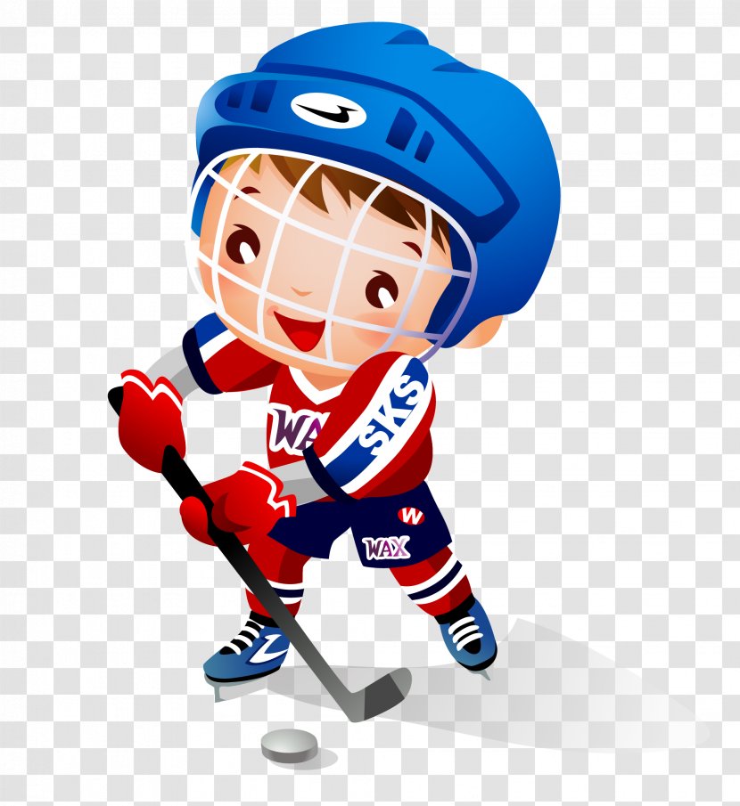 Ice Hockey Child Stick Clip Art - Boy - Vector Cartoon Playing Transparent PNG