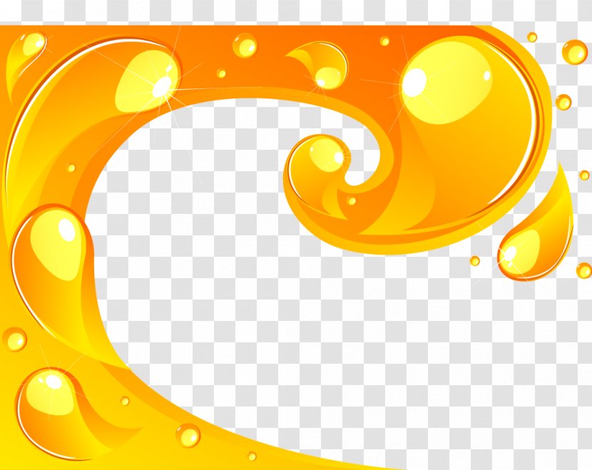 Liquid Yellow Drop Oil - Beautifully Golden Droplets Transparent PNG