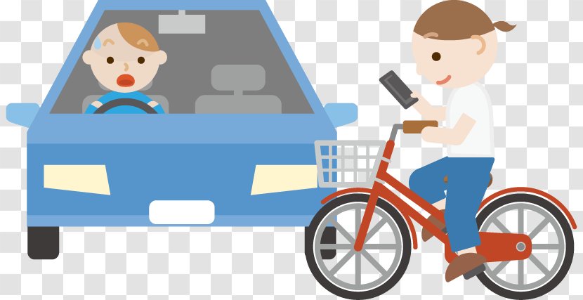 Car Illustration Vehicle Distracted Driving Bicycle - Toy - Smart Crash Transparent PNG