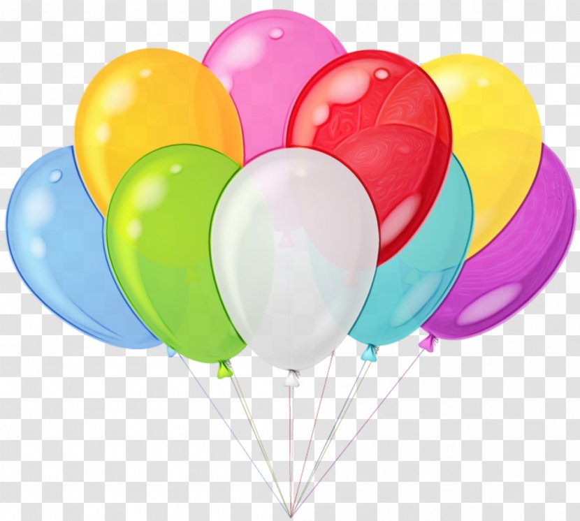 Hot Air Balloon Watercolor - Color - Toy Party Supply Transparent PNG