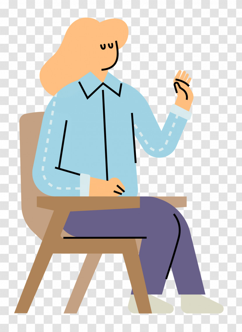 Cartoon Human Sitting H&m Behavior Transparent PNG