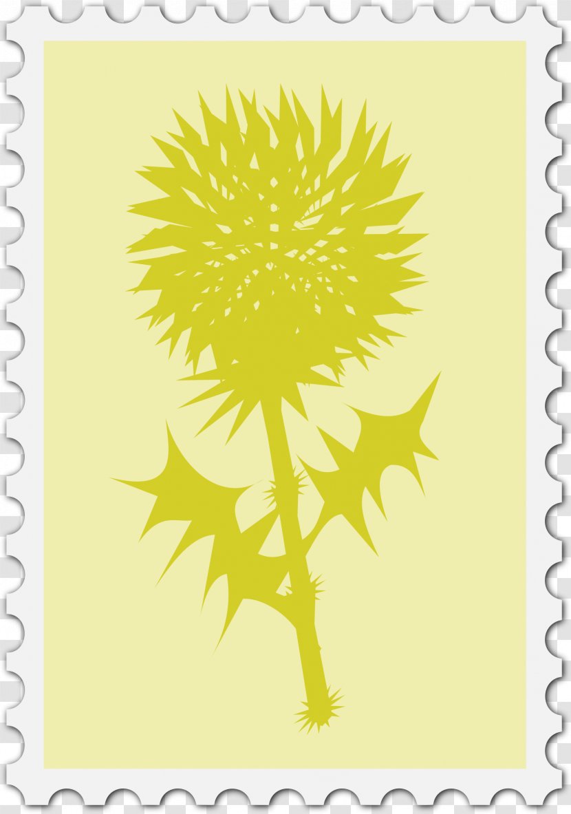 Scotland Thistle Clip Art - Public Domain - Stamps Clipart Transparent PNG